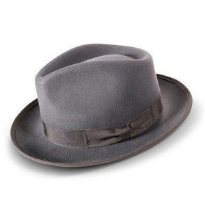 Stylesto Collection Wool Felt Fedora: 50's Vintage Vibe in Gray h86